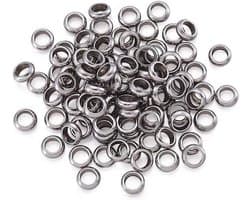 100 stuks roestvrijstalen ringafstandskralen van 4 x 15 mm met 2 mm gat, metalen stopkralen voor sieraden maken, duurzaam en stevig materiaal