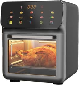 Heteluchtfriteuse Oven - Airfryer Aanrecht - Gezinsmaaltijden Bereiden - Dubbele Temperatuurzone - 18 Liter - Zwart — thumbnail 6
