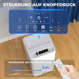4-in-1 Mobiele Airco - Draagbare Airconditioner - 4-in-1 Koelen, Ontvochtiger, Ventilator & Slaapstand - 12000 BTU - voor 18-35 m² - met Afstandsbediening & — thumbnail 4