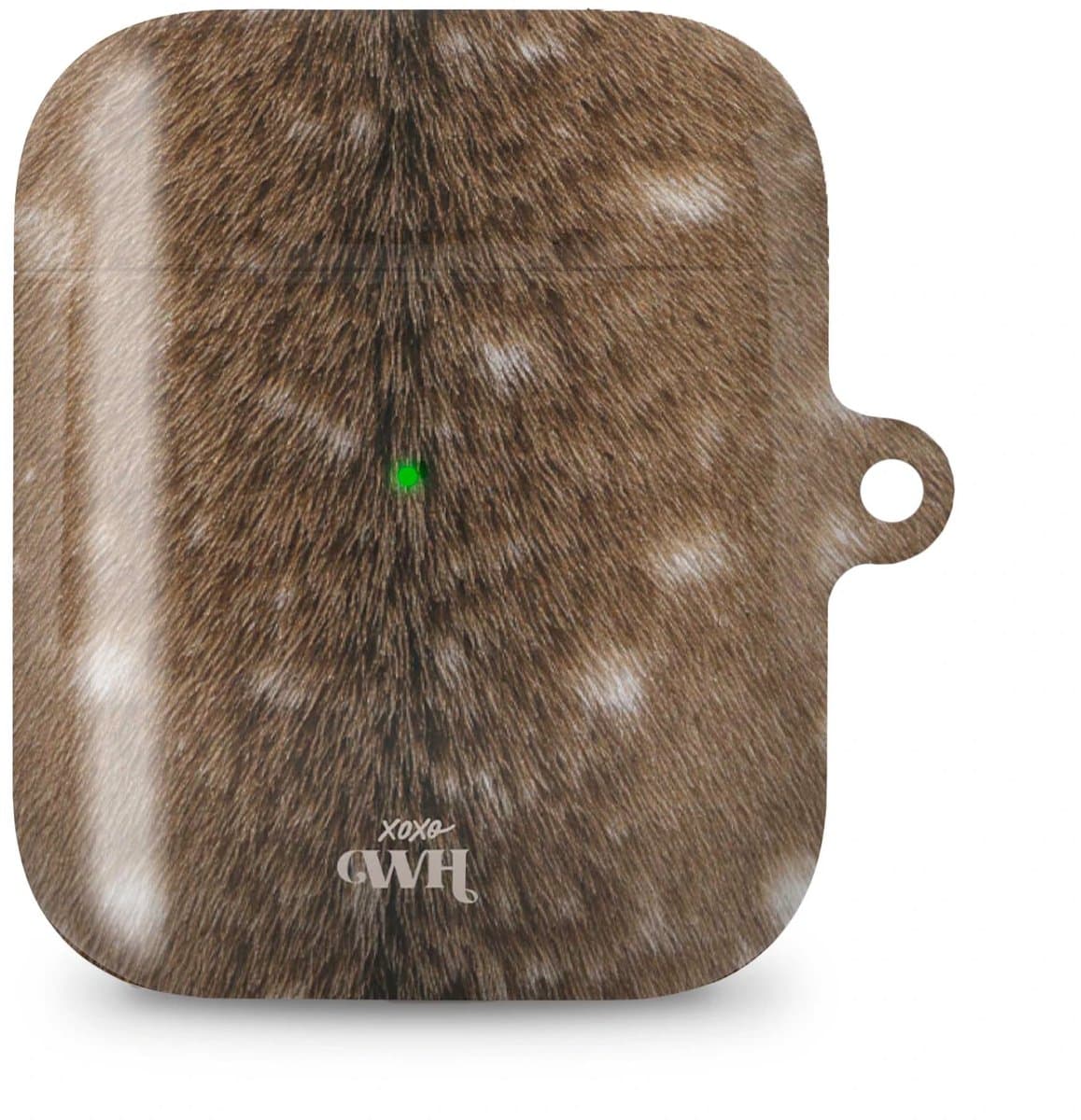 xoxo Wildhearts hoesje geschikt voor AirPods 1 & 2 - Bambi Bliss - Ook als telefoonhoesje verkrijgbaar - schokbestendige case - koptelefoonhoes - Hoesje met dierenprint - Hert - Bruin — afbeelding 1