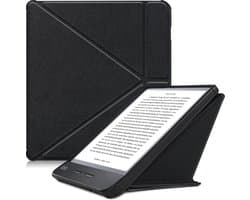 Hoes Geschikt voor Kobo Libra H2O - E-reader Bescherm Hoesje Case Sleep Cover Trifold - Hoes Geschikt voor Kobo Libra H2O Hoesje - Zwart