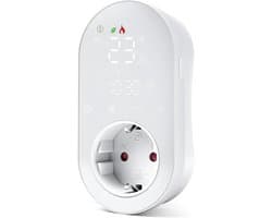 Slimme Wifi Thermostaat voor Stopcontact - Programmeerbare Temperatuurregelaar met Verwarming en Koeling