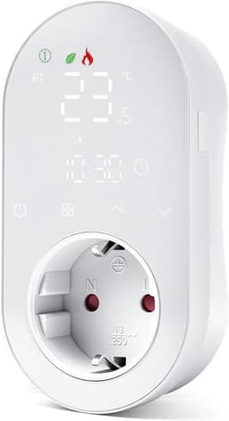 Slimme Wifi Thermostaat voor Stopcontact - Programmeerbare Temperatuurregelaar met Verwarming en Koeling — thumbnail 1