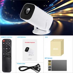 Kelseek beamer - Projector - Mini beamer - 4K - Home cinema - Streamen - Draagbaar - Digital projector - EU-stekker - Wit — thumbnail 2