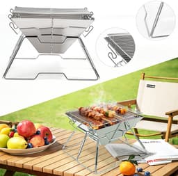 Eenvoudige Houtskool BBQ – Opvouwbare Barbecue met Snelle Montage en Regelbare Hoogte — thumbnail 1