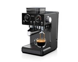 HiBREW H20 Espressomachine – 1350W – 20Bar – Met Geïntegreerde Koffiemolen – Melkopschuimer – 20 Maalstanden – 1,8L Watertank – Warm & Koud Zet Systeem