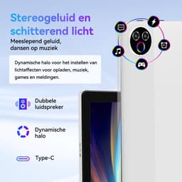 Hotlight KB1001L - Android 15 Tablet - 10.1 inch - 20(3+17)GB RAM/64GB ROM - Met Toetsenbord, Muis, Oordopjes & Bescherming – 5000mAh - Wit — thumbnail 4