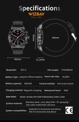 WizBay Premium Select® 1.32-inch AMOLED Smartwatch Dames/Heren – Stainless Steel – 178 Sportmodi – AI Voice – Bellen – Hartslag en Slaap – O2 – app GloryFitPro – Dual BT5.3 – 350mAh – Inclusief RVS en Siliconen Band Zilver — thumbnail 3