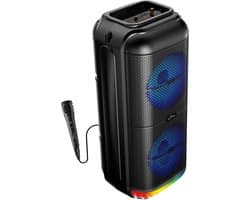 Draagbare Bluetooth Speaker met Karaoke, 50W, Disco Verlichting en Microfoon
