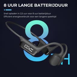 Bone Conduction Headphone - Open Ear Koptelefoon - Bone Conduction Koptelefoon - Sport Oortjes - Koptelefoon Bone - Sport Hoofdtelefoon - Waterdicht - Bluetooth 5.4 - 32GB Geheugen - Geschikt voor elk Apparaat - Beige — thumbnail 4