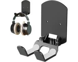 Muurhouder - Hoofdtelefoonhouder Organizer - Gaming Setup - Opvouwbaar Ontwerp - 9x6x2.5cm - Zwart