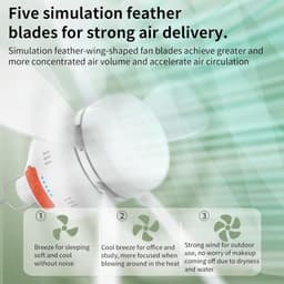 Draagbare Tent Ventilator - Plafond Ventilator Luifel - Outdoor Koeling - Met LED Licht - 12.4 Centimeter Diameter - Wit — thumbnail 3