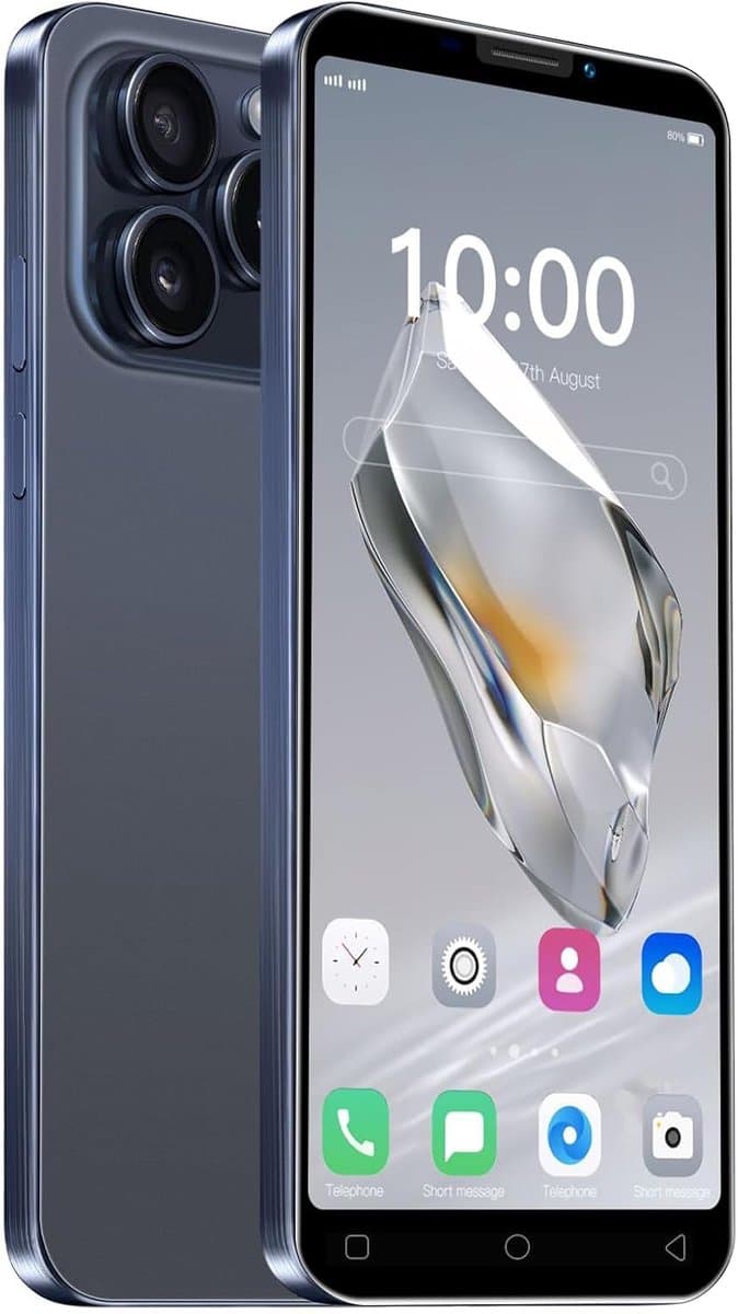 Mobiele Telefoon - Android Smartphone - Dagelijks Gebruik - Dubbele Camera - 5 Inch Display - Marineblauw — afbeelding 1