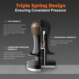 Espressotamper 58,5 mm met constante druk en geluidssignaal - 30 lb — thumbnail 3