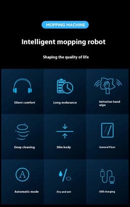 Smart dweil robot. Volledig automatisch. Leverbaar in zwart. — thumbnail 3