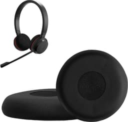 kwmobile 2x oorkussens geschikt voor Jabra Evolve 20 / 20se / 30 / 30II / 40 / 65 - Earpads voor koptelefoon in zwart — thumbnail 1