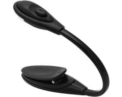 Led Boekenlamp - Draagbare Leeslamp - Lezen in Bed - Duurzame Klemlamp - 30 Gram - Zwart