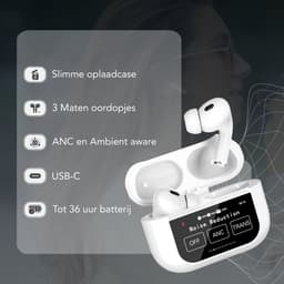 Tech Essentials FlexBeat - Draadloze Oordopjes met Active Noise Cancelling - Bluetooth 5.4 - In Ear Sport Oortjes voor Hardlopen - Microfoon - Earbuds met Oplaadcase - Wit — thumbnail 3