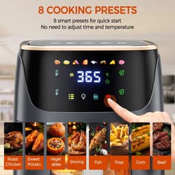 Waves- Airfryer - Airfryer oven - Airfryer XL - Friteuse - Zichtbare luchtfriteuse - Kleur zwart - Geschikt voor 4 tot 6 personen — thumbnail 6