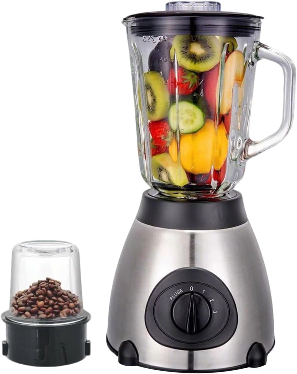 Keukenmixer - Keukenmachine Blender - Maaltijd Voorbereiding - Glazen Beker - 15 Liter - Zwart — afbeelding 1