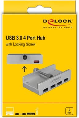 Externe USB Hub - Poorten Uitbreider - Extra Aansluitingen - Bevestigingsmogelijkheid - Zilver — thumbnail 5