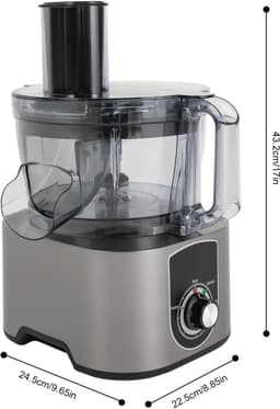 Elektrische Keukenmachine - Groentesnijder Rasp - Snel Ingrediënten Bereiden - 3-in-1 Functie Krachtig - 600 Watt - Grijs — thumbnail 4