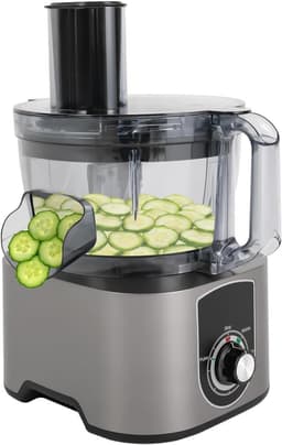 Elektrische Keukenmachine - Groentesnijder Rasp - Snel Ingrediënten Bereiden - 3-in-1 Functie Krachtig - 600 Watt - Grijs — thumbnail 1