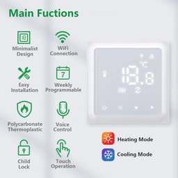 Slimme Wifi Thermostaat voor Vloerverwarming en Water: App- & Spraakbesturing — thumbnail 3