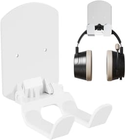 2 stuks vouwhaken, wandhouders met sterke lijm, zonder boren, voor game-controller, hoofdtelefoon en meer, universele wand- en bureauopslag, ruimtebesparend, voor slaapkamer — thumbnail 1