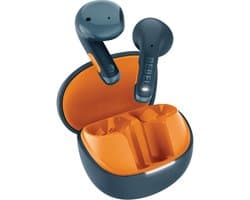 Fresh 'n Rebel Twins Core 2 - Draadloze oordopjes - Bluetooth oortjes met 40 uur speeltijd - Met Microfoon en App - Steel Blue & Flamy Orange