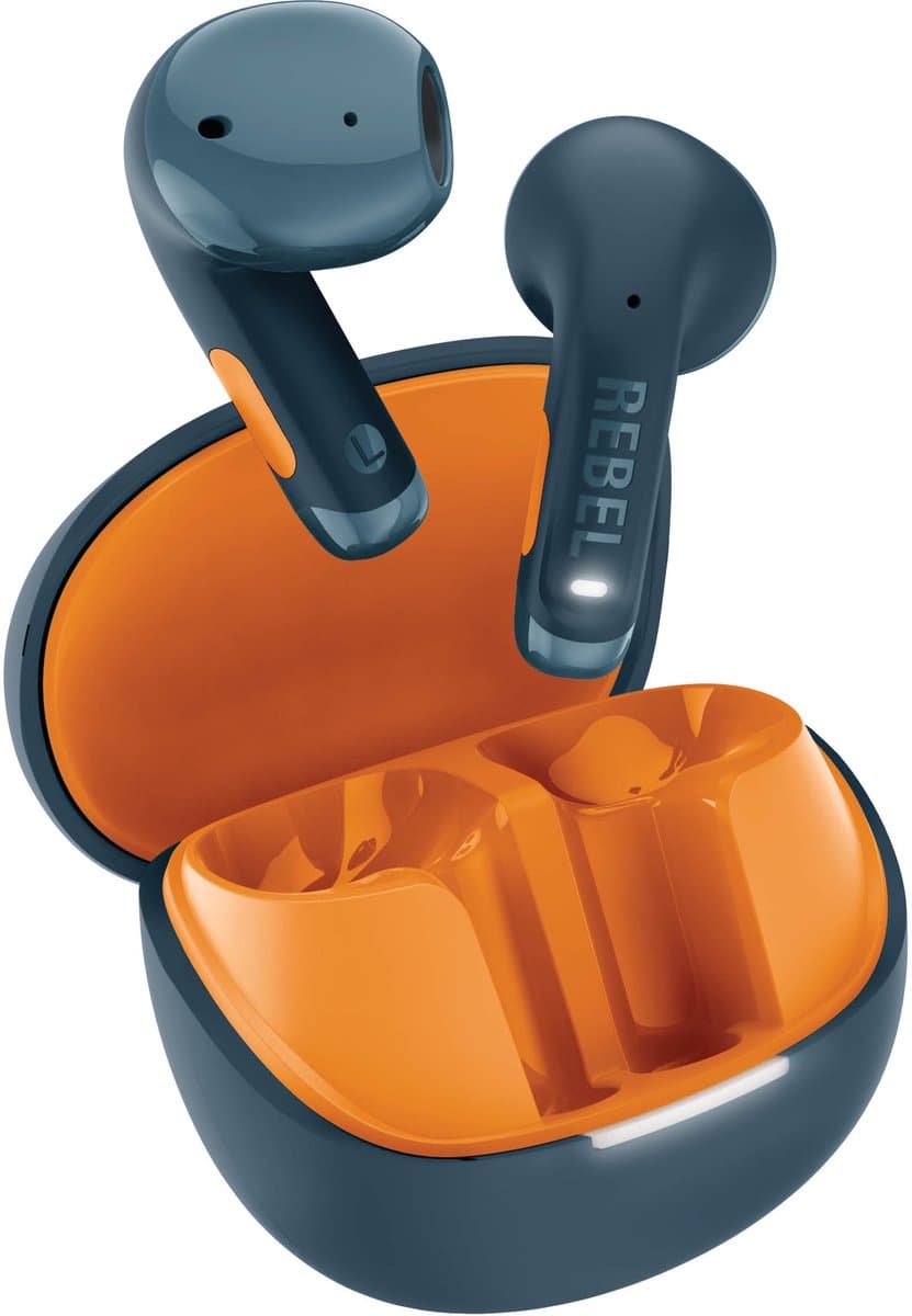 Fresh 'n Rebel Twins Core 2 - Draadloze oordopjes - Bluetooth oortjes met 40 uur speeltijd - Met Microfoon en App - Steel Blue & Flamy Orange — afbeelding 1