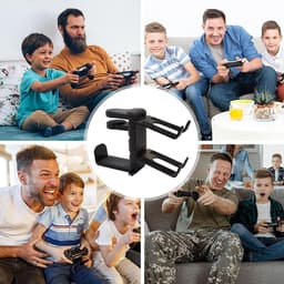 Houder voor hoofdtelefoon en controller, standaard voor hoofdtelefoonhanger,Onder Bureau Game Headset Hook Controller Stand | Accessoires tafelspellen, opbergrek gamecontrollers — thumbnail 4