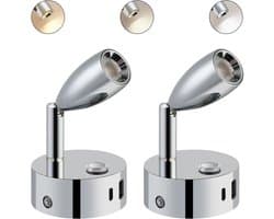 Bedlampjes Hoofdbord - Dubbele Leeslampjes - Bedlamp Slaapkamer Volwassenen - LED