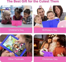 Tibuta 10 inch Kinder tablet – Android 13 – 4GB RAM + 32GB Opslag – HD IPS Scherm – Ouderlijk Toezicht – Kinderhoes – WiFi – Roze — thumbnail 3