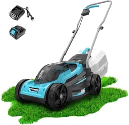 Accugrasmaaier - Elektrische grasmaaier - Gazon onderhoud - Borstelloze motor - 32 cm maaibreedte — thumbnail 1