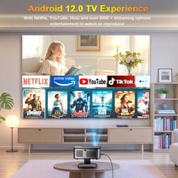 Trexxo - Beamer - Projector - Beamer 4K - Home Theater Projector - 40000 Lumen - Android 12.0 - Wifi - Bluetooth - 360 graden rotatie — thumbnail 3