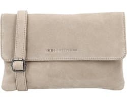 Hide & Stitches Brazos Schoudertas - Clutch - Crossbody - Suede - Leer - Leren Dames Tas - Zand