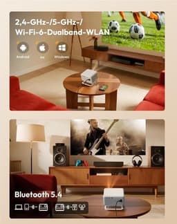 Gimbal N6Pro Smart Beamer - 710 ANSI Lumen - Roteerbare Projector (Plafond/Muur) - Native 1080P Full HD & 4K Support - WiFi 6 - Android 13 — thumbnail 2