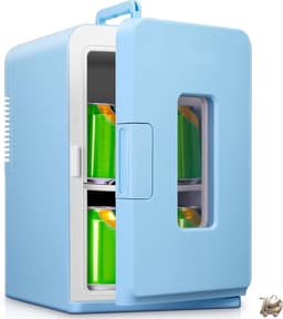 2 in 1 Mini Koelkast 15L - Compacte Koelkast met Koel en Verwarmfunctie - Draagbare Mini Fridge DC en AC - Kleine Koelkast voor Auto Kamer en Kantoor - Stille Energiezuinige Cosmetica en Dranken Koelkast - Mini Koelkast - Mini Koelkasten Voor Drinken — thumbnail 1