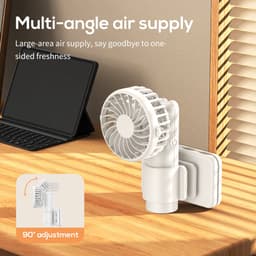 Nekventilator - Draagbare Ventilator - Nek Ventilator -Handventilator Mini Ventilator Ventilator met Clip - 3 Standen - 7 Bladen - Lichtbruin — thumbnail 4