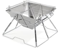 Opvouwbare RVS Houtskoolbarbecue – Compacte BBQ met Verstelbaar Grillrooster