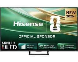 Hisense 55E8S SmartTV - 55 inch - 4K Hi-QLED MiniLED - 2026 - 600 nits - Native 144Hz Game Mode - Built-in Subwoofer - Hi-View AI Engine - Hi-QLED Colour - Total HDR Solution