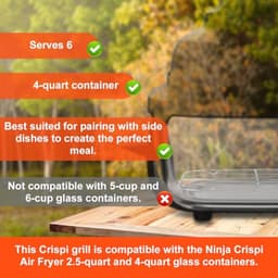 Crisper Rack - RVS Airfryer Accessoire - Geschikt voor 2.5QT & 4QT Glascontainers — thumbnail 6
