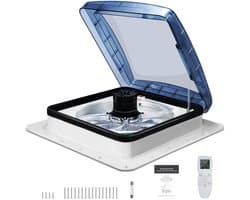 Trendique - Dakventilator - Plafondventilator - Afzuigventilator met regensensor - Luchtventilatie - Omkeerbare afzuigventilator - Voor Caravan of Camper - 40 x 40 cm 10 snelheden