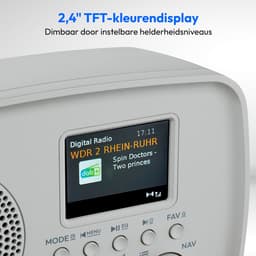 MEDION DAB+ radio met Bluetooth DRE-1 (DAB Plus, FM-radio, druppelbescherming, telescoopantenne, wekker, sluimerfunctie, instelbare display-dimmer, ASA-noodwaarschuwingssysteem), grijs — thumbnail 3