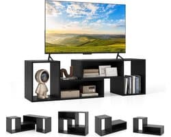 Modulaire TV Kast Zwart voor Televisies tot 60 Inch - Zit- en Opbergcombinatie