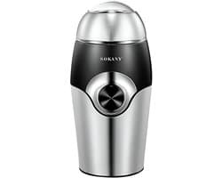 Sokany, Elektrische Koffiemolen 150W Capaciteit 50g, Zwart / Zilver