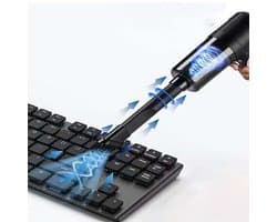 Mini Stofzuiger Voor Thuis - Draadloze Bureaureiniger - Kleine Handstofzuiger - Krachtige Zuiging - Oplaadbaar En Draagbaar - Geschikt Voor Toetsenborden, Huiselijk Gebruik En Autostoftreiniger (Zwart)