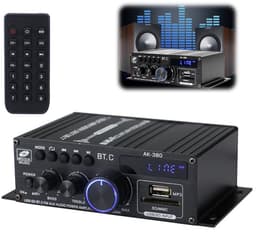 AK-380 Bluetooth 5.0 Hifi-Versterker - 2.0 Kanalen - 40W X 2 - Maximaal Vermogen 400W - Mini-Stereoversterker - met USB/SD-Kaartsleuf en Fm-Radio - Geschikt voor Auto- en Thuisluidsprekers — thumbnail 4