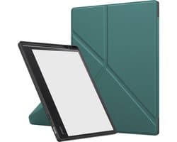 Hoes Geschikt voor Kobo Elipsa 2E - Luxe E-reader Trifold Case - Bescherm Hoesje Book Cover - Donkergroen